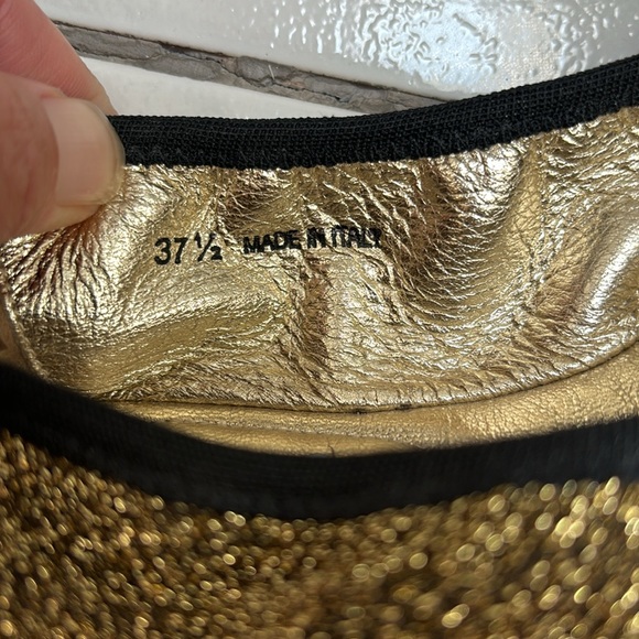 Jimmy Choo gold black metallic shimmer ballet flats - Picture 7 of 8